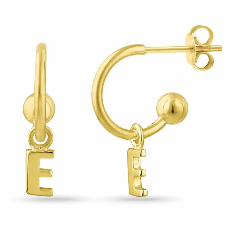 letter e halfcreool in verguld zilver - My Letter