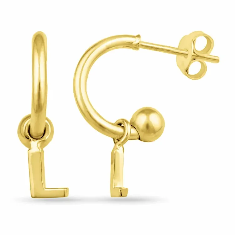 letter l halfcreool in verguld zilver - My Letter