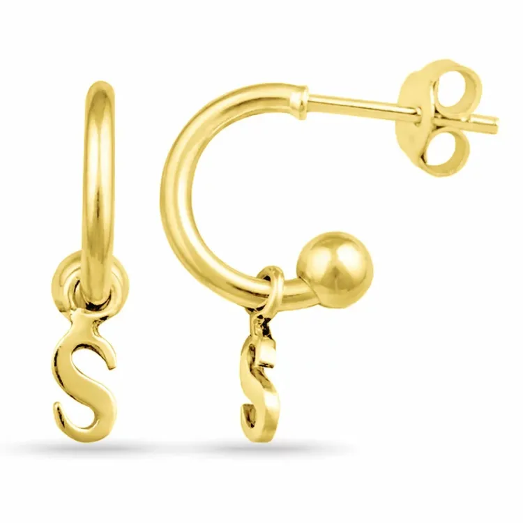 letter s halfcreool in verguld zilver - My Letter