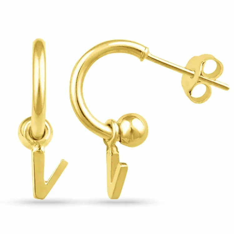 letter v halfcreool in verguld zilver - My Letter