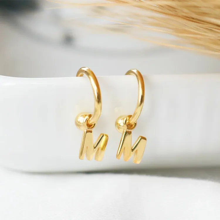 letter m halfcreool in verguld zilver - My Letter