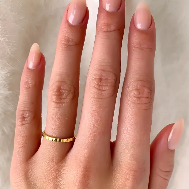 met structuur ring in verguld sterlingzilver