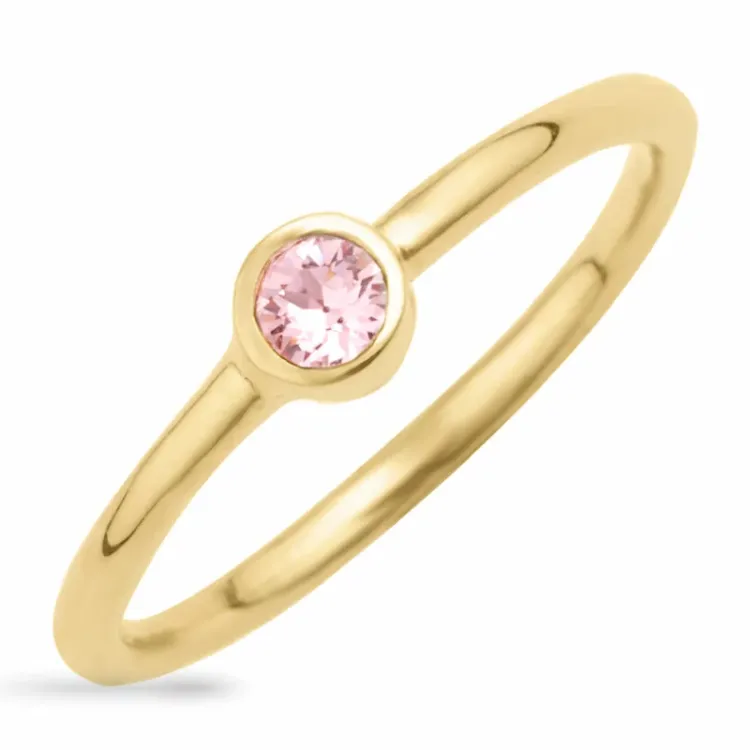 kristal ring in verguld sterlingzilver
