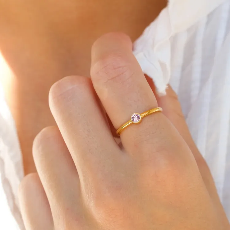 kristal ring in verguld sterlingzilver