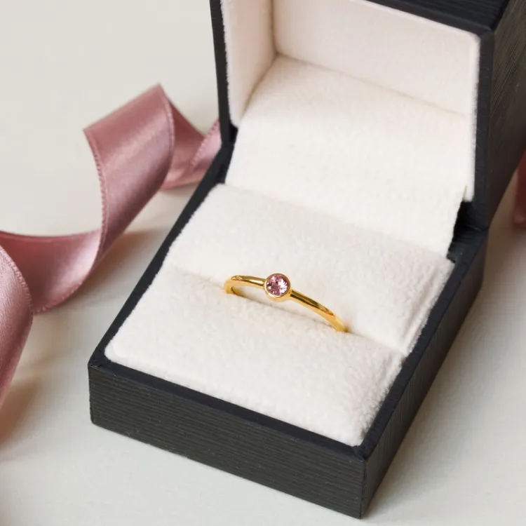 kristal ring in verguld sterlingzilver