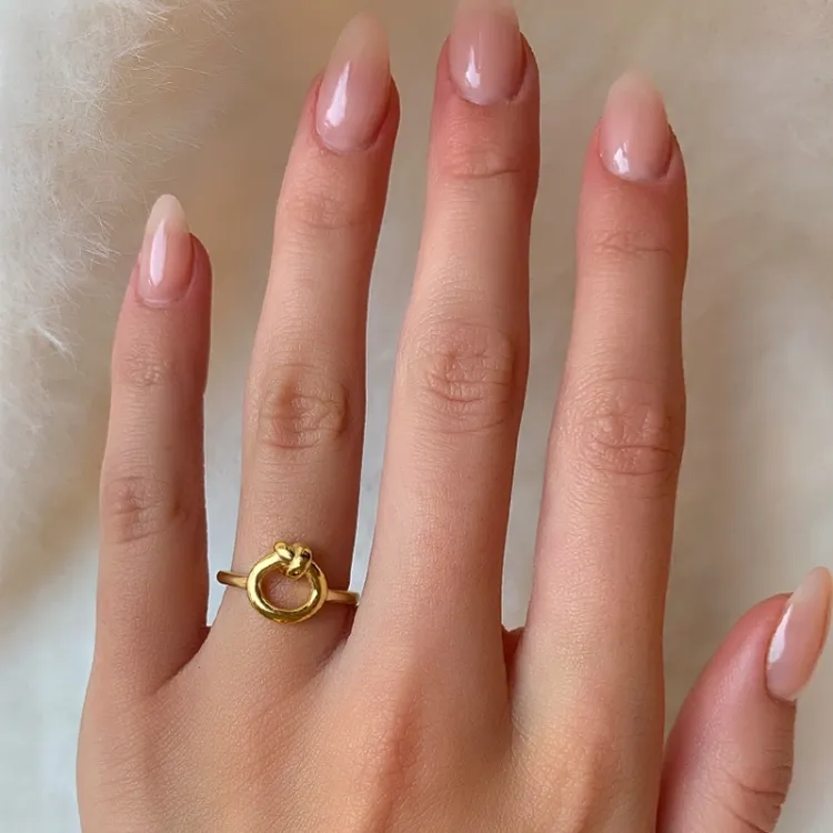 knoop ring in verguld sterlingzilver