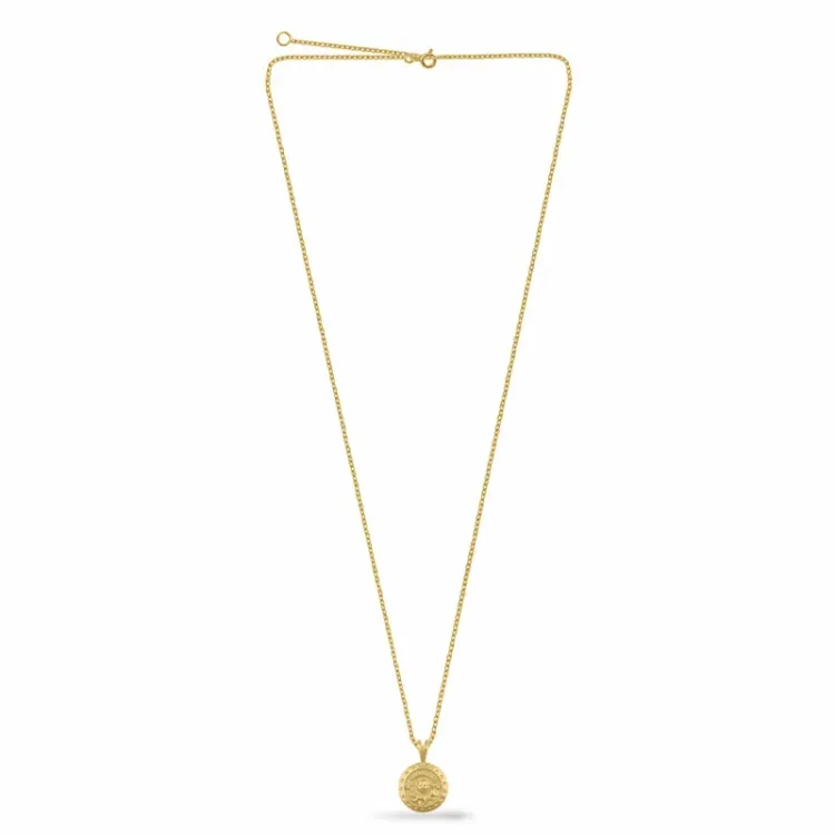 rond ketting in verguld sterlingzilver met hanger in verguld sterlingzilver