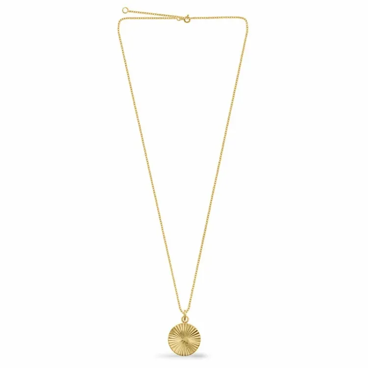 rond ketting in verguld sterlingzilver met hanger in verguld sterlingzilver