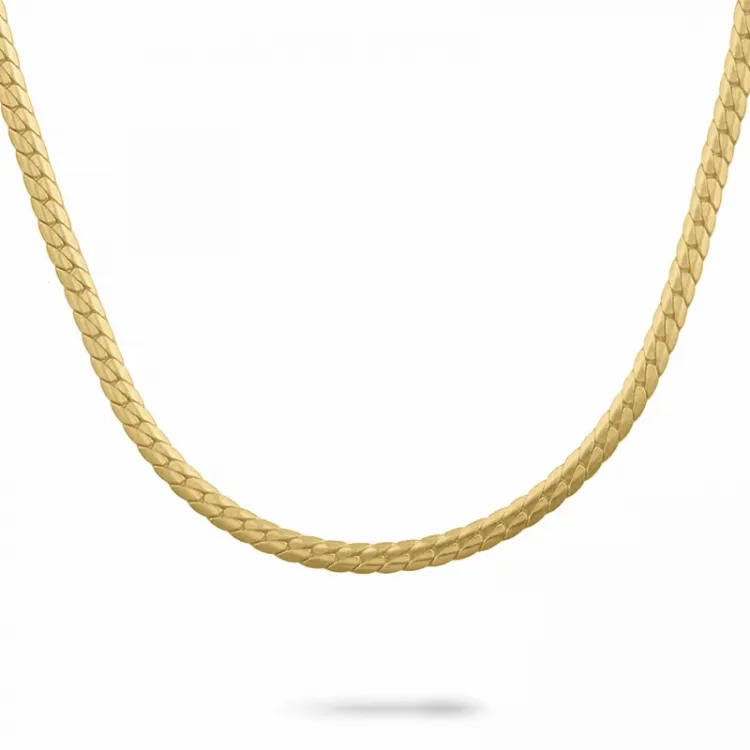 victoriaketting in verguld sterlingzilver 42 cm plus 5 cm x 1,4 mm