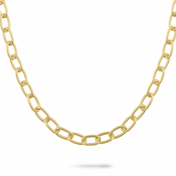 ankerketting in verguld sterlingzilver 42 cm plus 5 cm x 3,8 mm