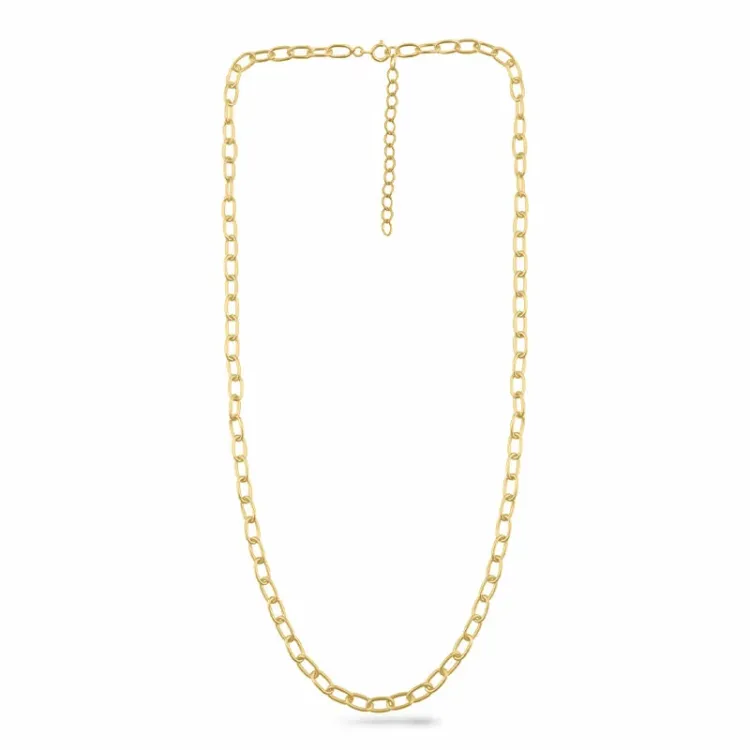 ankerketting in verguld sterlingzilver 42 cm plus 5 cm x 3,8 mm