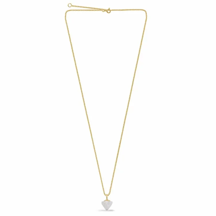 maansteen ketting in verguld sterlingzilver met hanger in verguld sterlingzilver