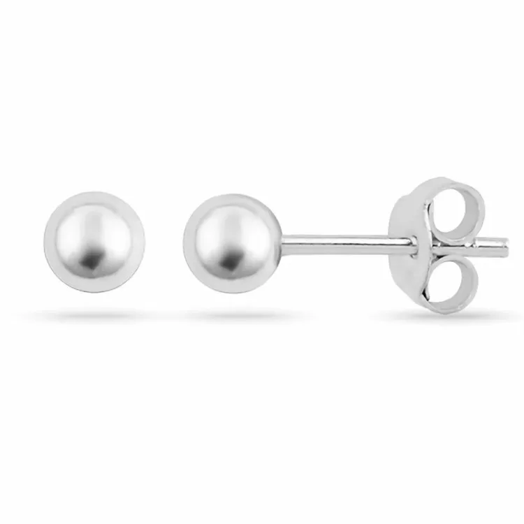 4 mm bolletje oorsteker in zilver