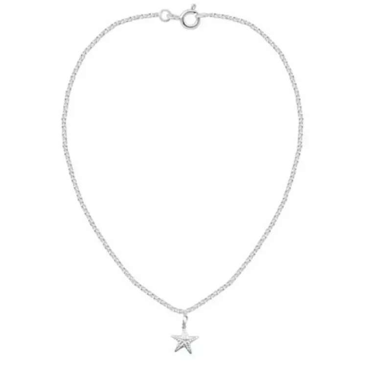 Enkelbandje in zilver met ster in zilver
