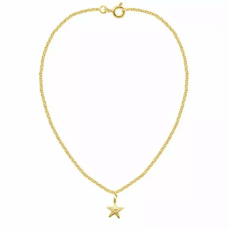 Enkelbandje in verguld sterlingzilver met ster in verguld sterlingzilver
