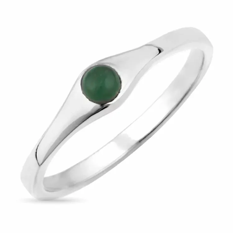 jadesteen ring in zilver - Loom Stones