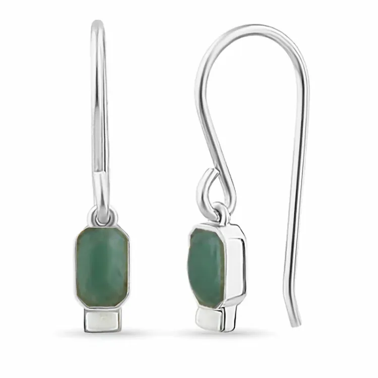 lange jadesteen oorbellen in zilver - Loom Stones