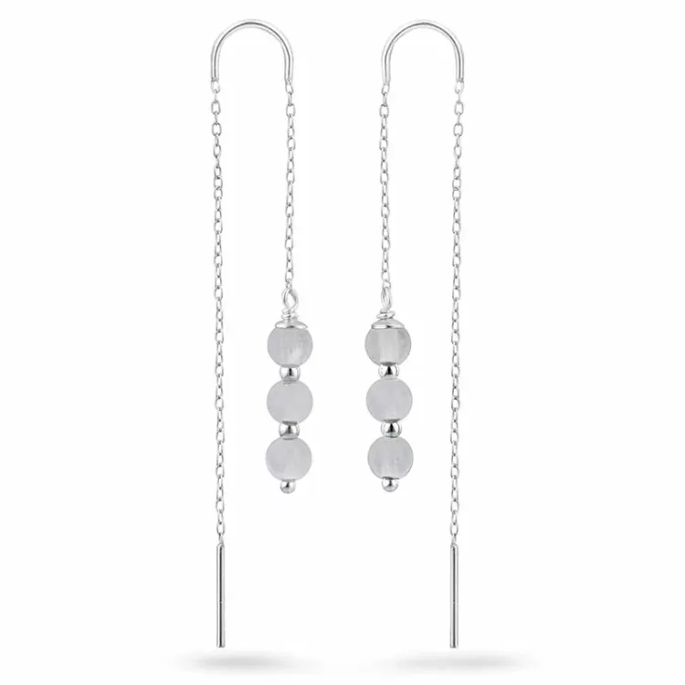 maansteen ketting oorbellen in zilver - Loom Stones