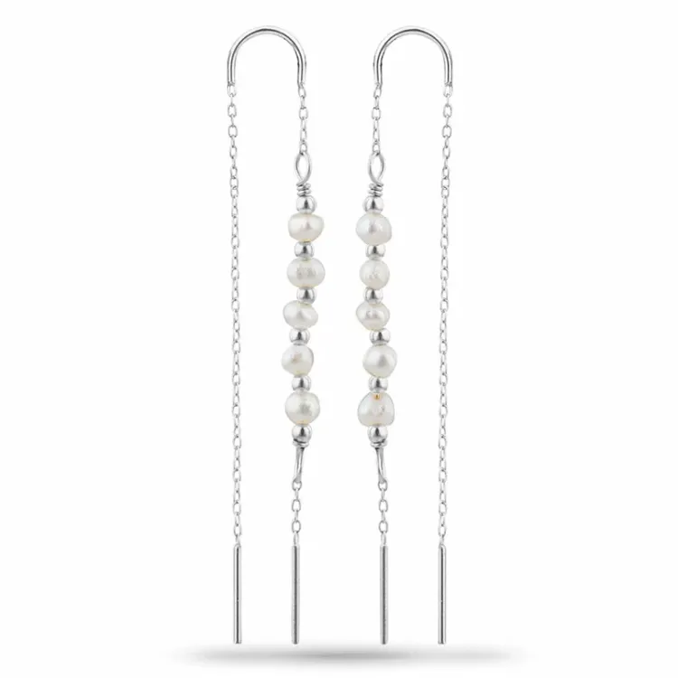 parel ketting oorbellen in zilver