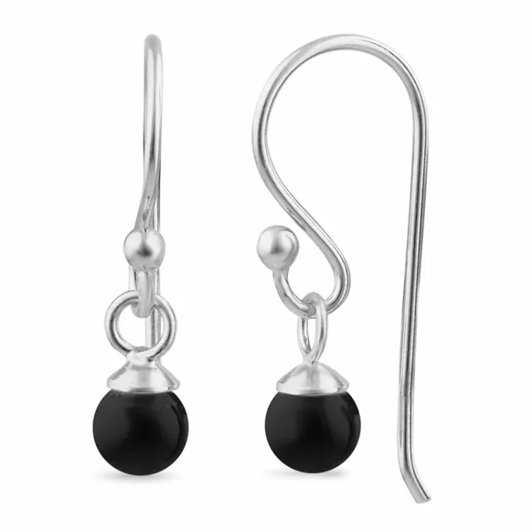 zwart onyx oorhanger in zilver - Loom Stones