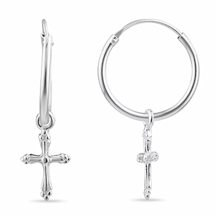 14 mm kruis creool in zilver