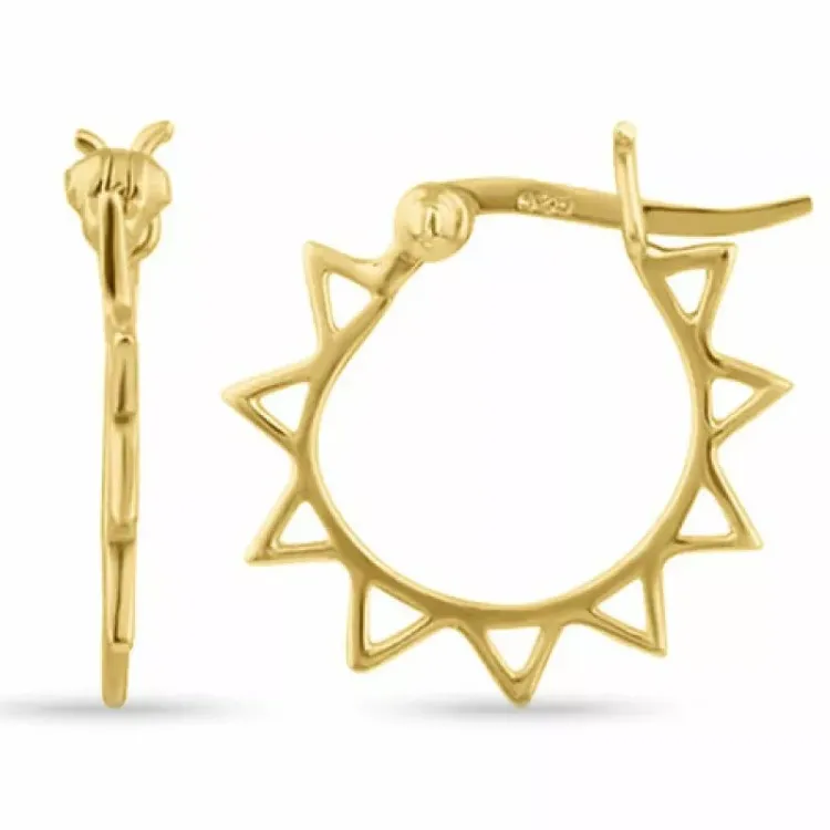 Rond oorbellen in verguld sterlingzilver