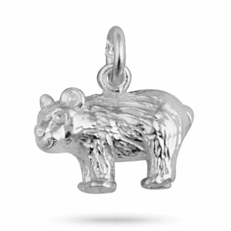 Teddybeer hanger in zilver