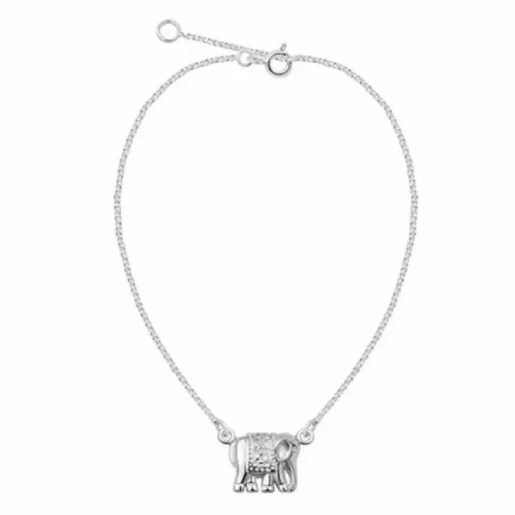 armband in zilver met olifant in zilver