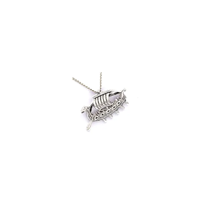 vikingschip hanger in geoxideerd sterlingzilver