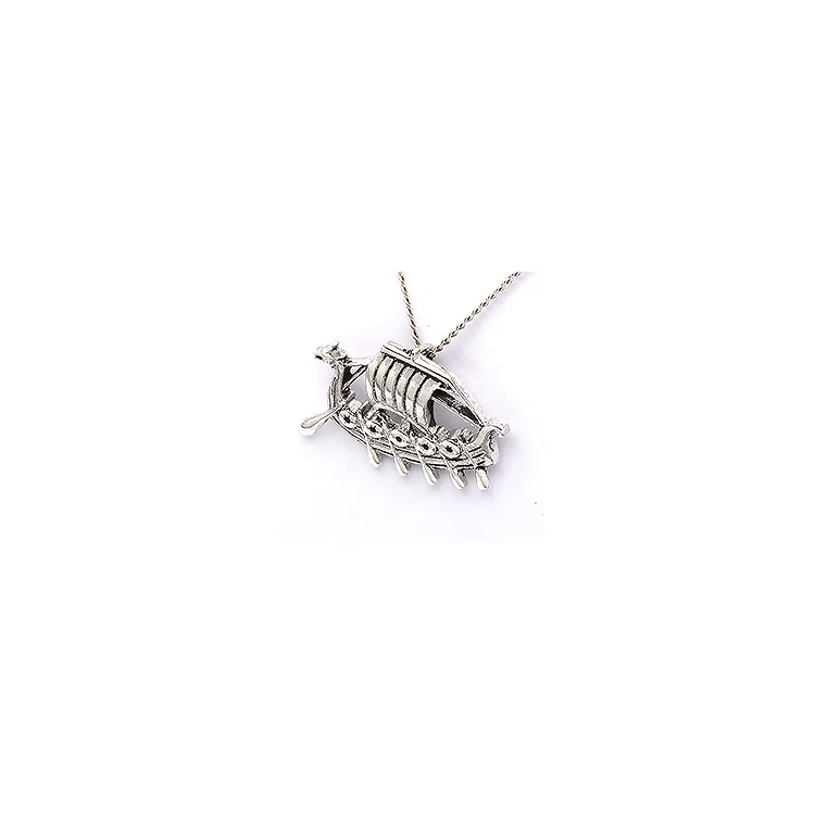 vikingschip hanger in geoxideerd sterlingzilver