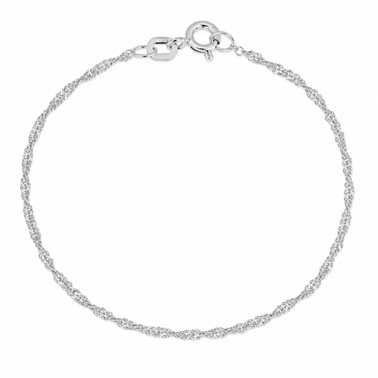 BNH singapore armband in zilver 17 cm x 1,5 mm
