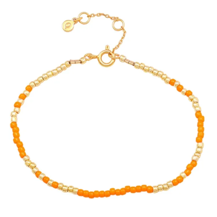 Hultquist Orange Mila oranje parel armband in verguld sterlingzilver