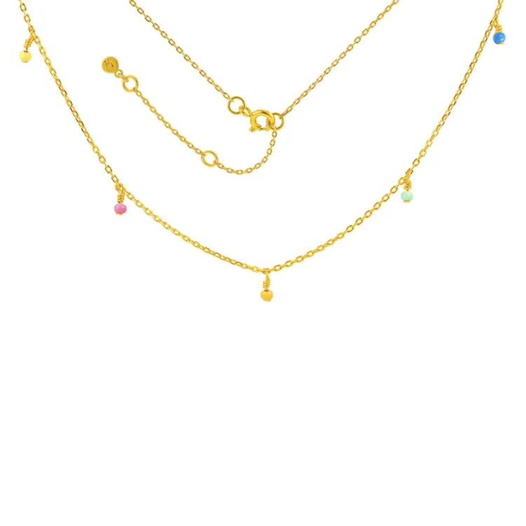 Hultquist multikleurige ketting in verguld sterlingzilver
