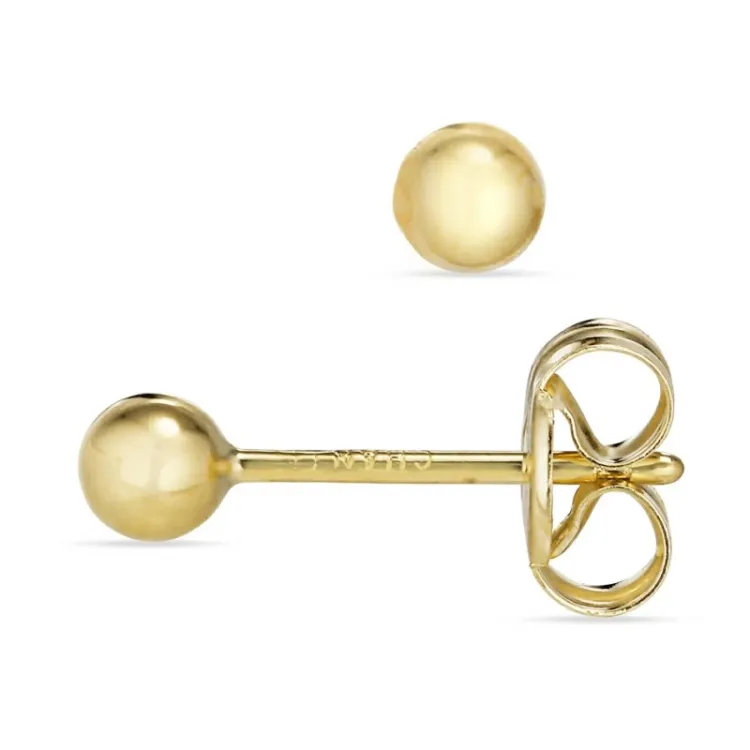 3 mm bolletje oorsteker in 9 karaat goud - Gold Collection