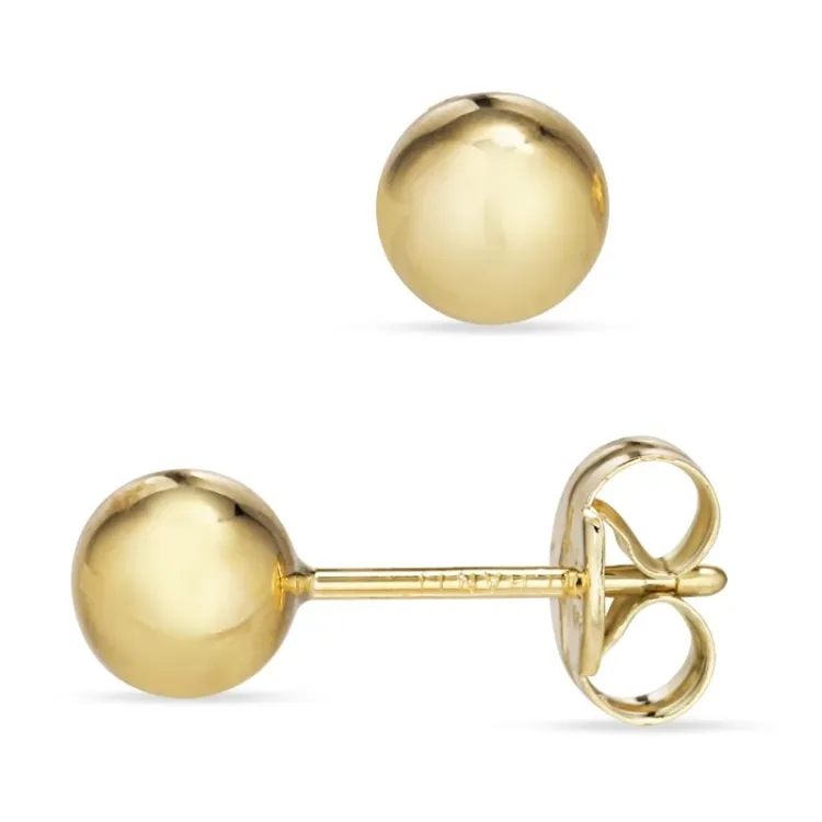 5 mm bolletje oorsteker in 9 karaat goud - Gold Collection