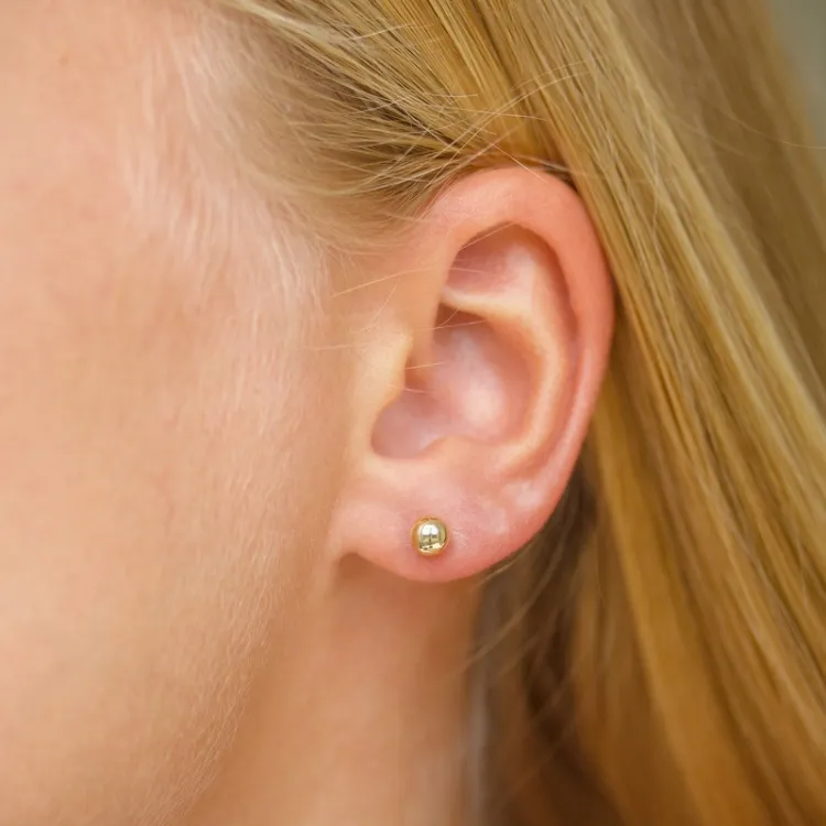 5 mm bolletje oorsteker in 9 karaat goud - Gold Collection