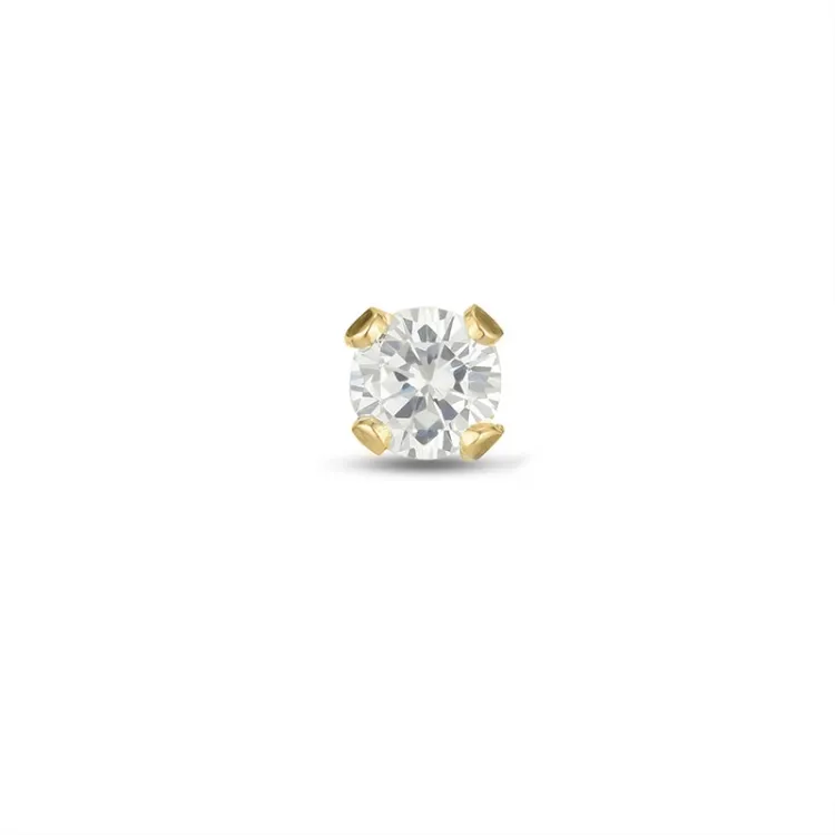 1/2 paar 3 mm oorbellen in 9 karaat goud met zirkoon - Gold Collection