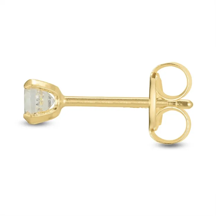 1/2 paar 3 mm oorbellen in 9 karaat goud met zirkoon - Gold Collection