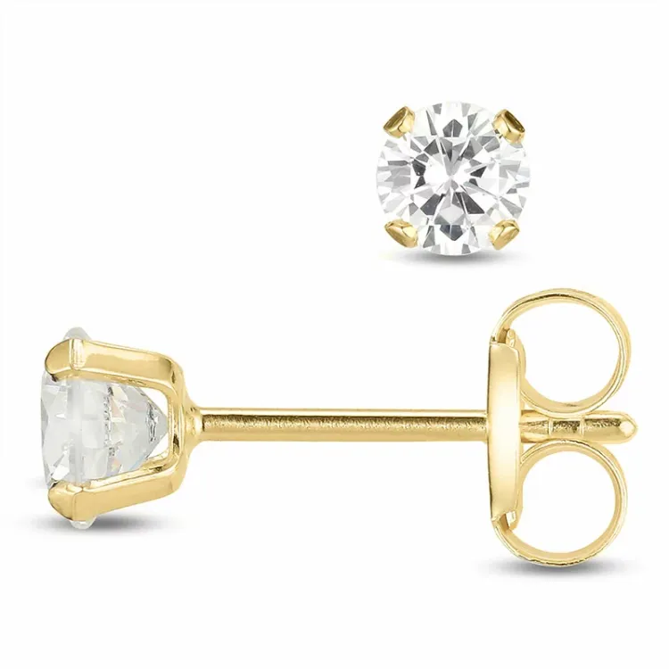 4 mm oorsteker in 9 karaat goud met zirkoon - Gold Collection