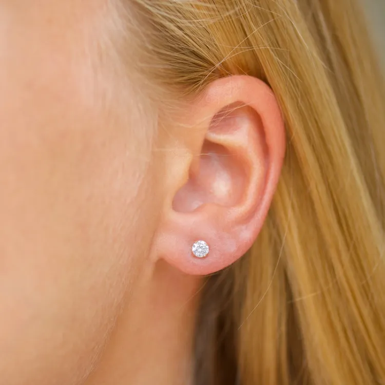 4 mm oorsteker in 9 karaat goud met zirkoon - Gold Collection