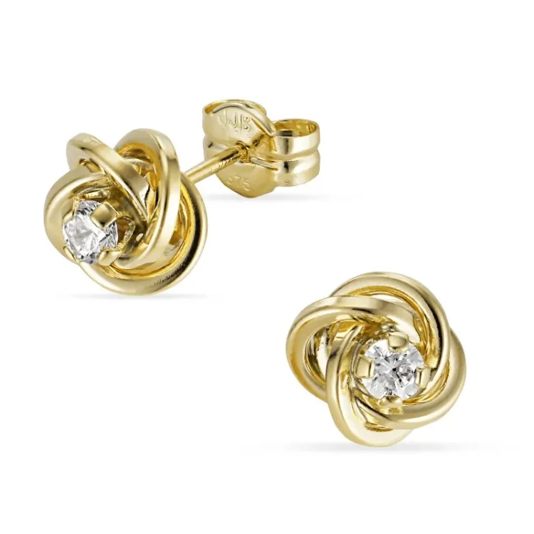 7,5-8 mm oorbellen in 9 karaat goud met zirkoon - Gold Collection