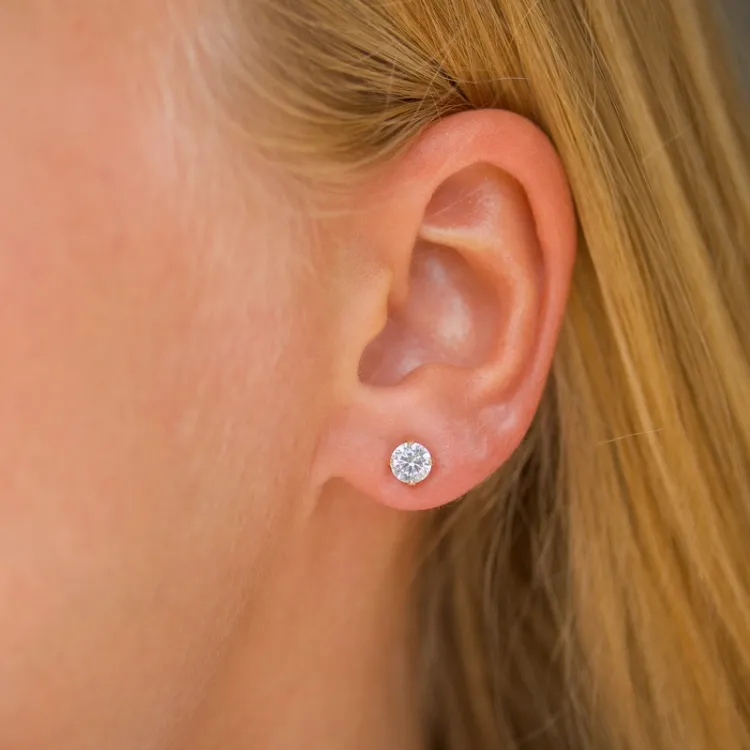 5 mm oorsteker in 9 karaat goud met zirkoon - Gold Collection