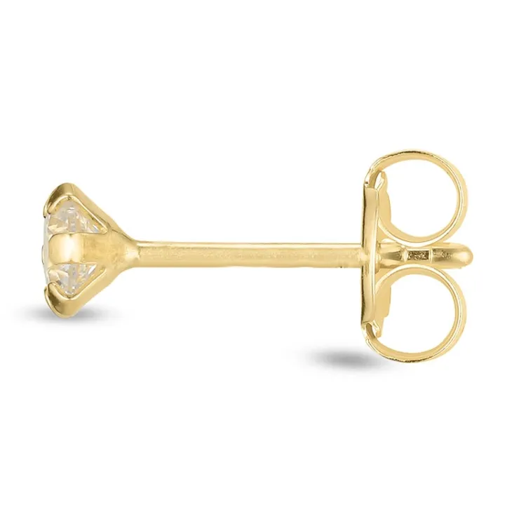 1/2 paar 3 mm oorbellen in 9 karaat goud met zirkoon - Gold Collection