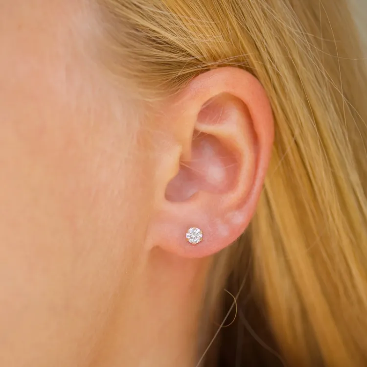 4 mm oorsteker in 9 karaat goud met zirkoon - Gold Collection