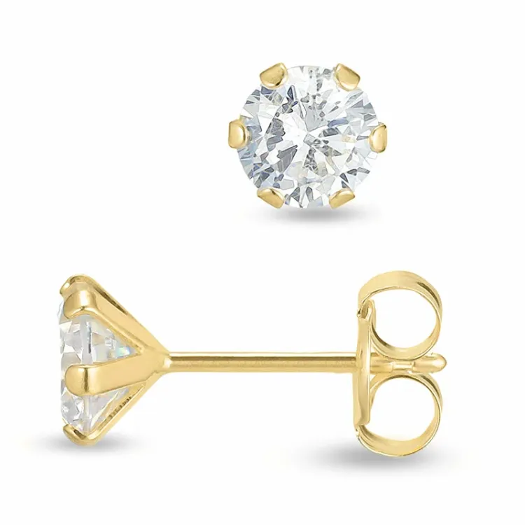 5 mm oorsteker in 9 karaat goud met zirkoon - Gold Collection