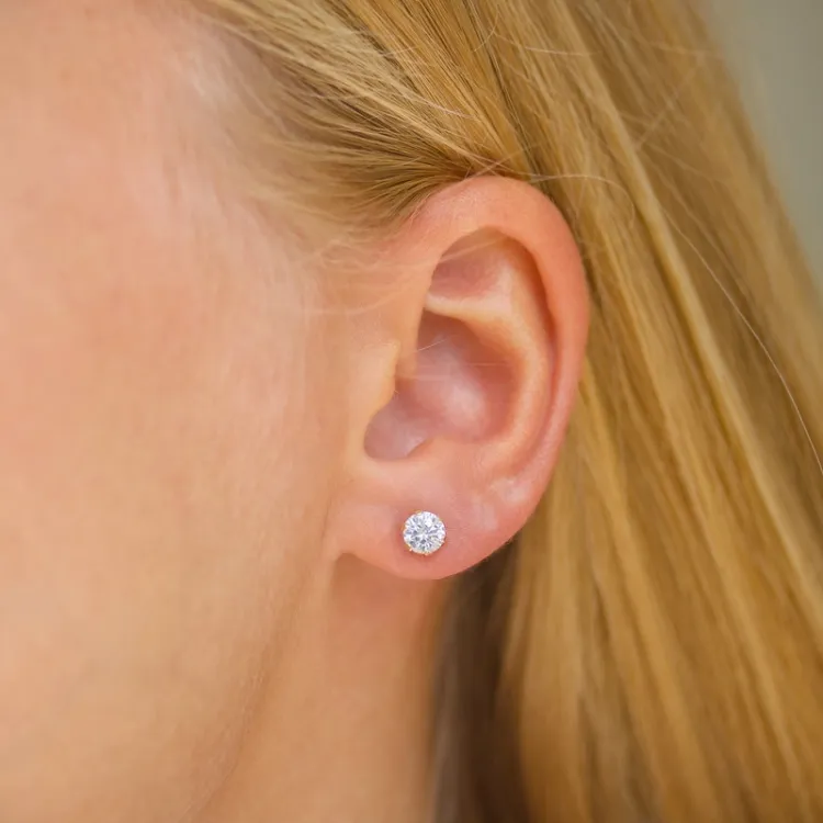 5 mm oorsteker in 9 karaat goud met zirkoon - Gold Collection