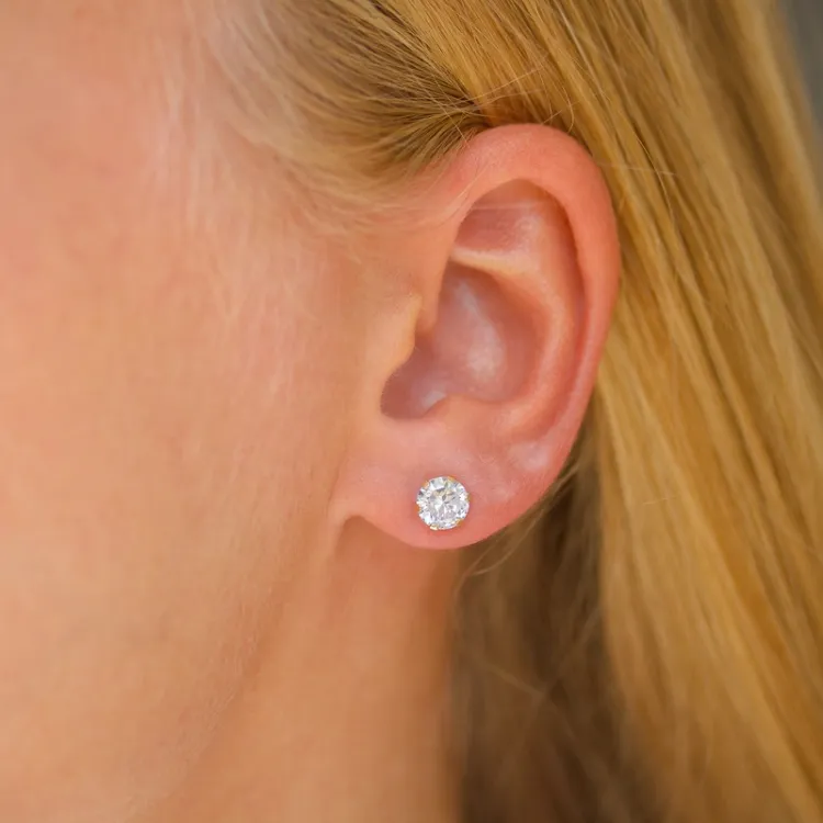 6 mm oorsteker in 9 karaat goud met zirkoon - Gold Collection