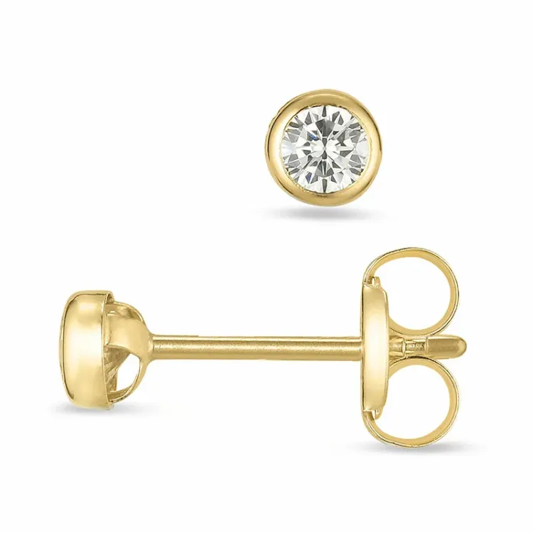 3 mm oorsteker in 9 karaat goud met zirkoon - Gold Collection