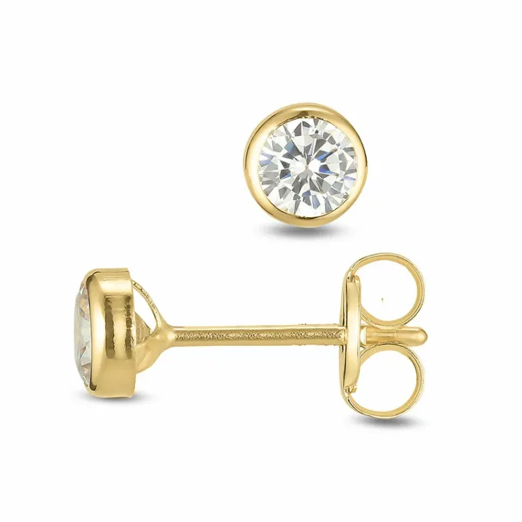 4 mm oorsteker in 9 karaat goud met zirkoon - Gold Collection