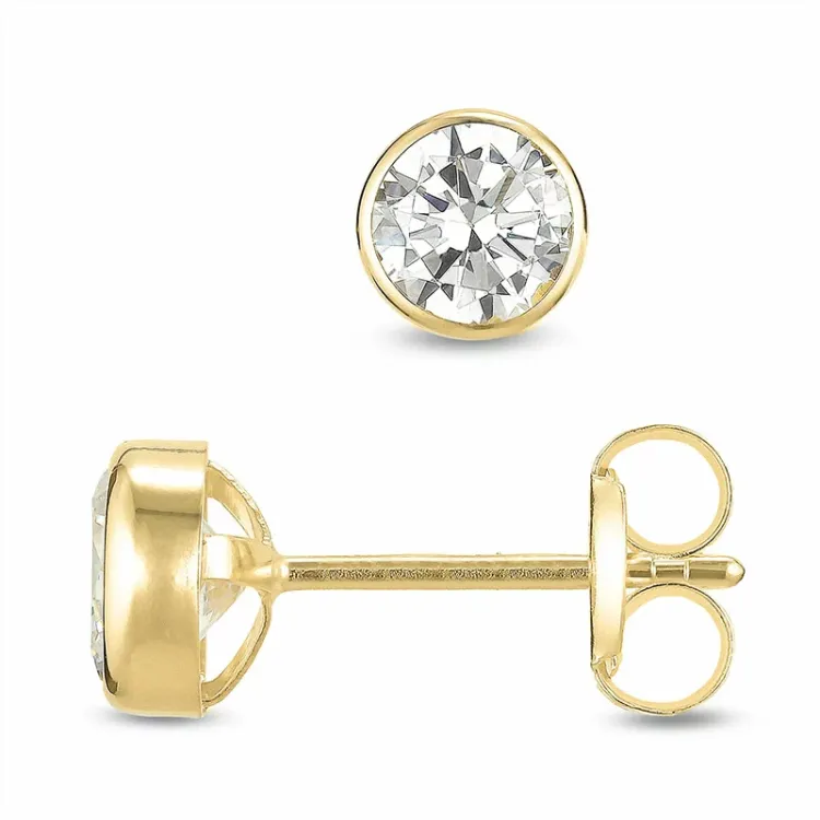 5 mm oorsteker in 9 karaat goud met zirkoon - Gold Collection